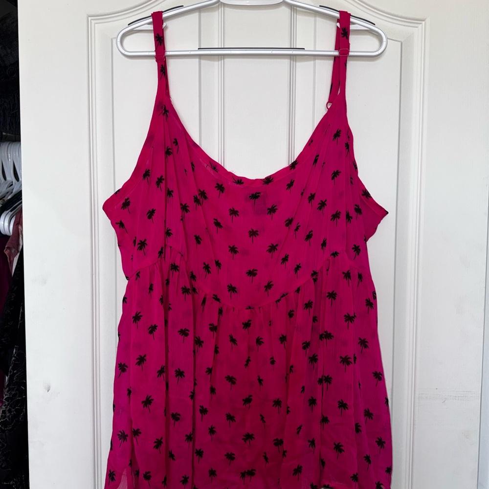 torrid Hot Pink Palm-Print Spaghetti Strap Cami